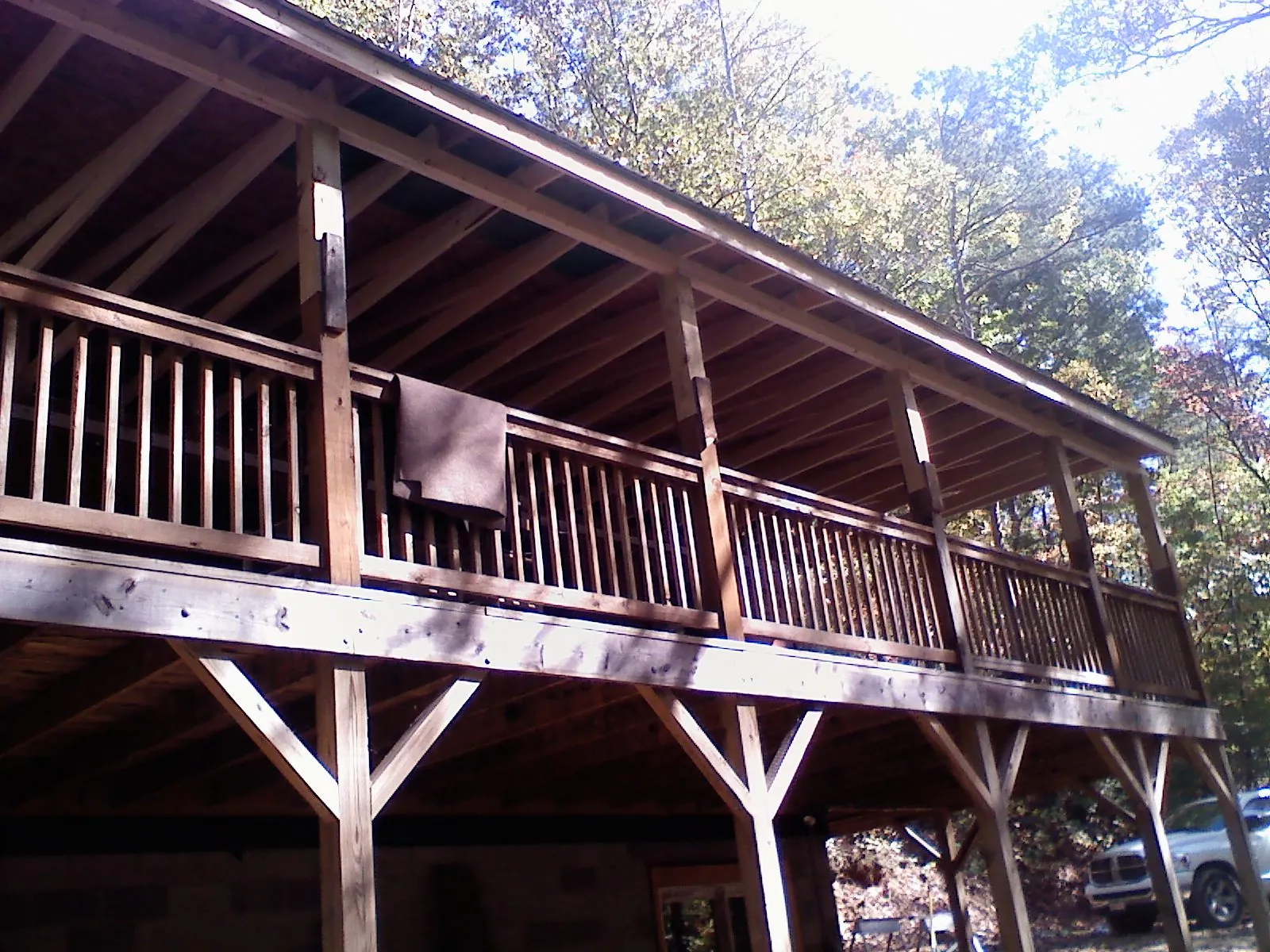 Timber framing under a new elevated porch and deck — Roof Leak Repair in Fiatt by Roofing Brothers
